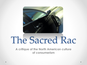 Sacred Rac: Consumerism Critique & Satire Writing