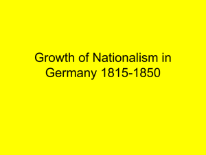 German Nationalism: 1815-1850 - Growth Factors