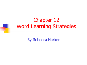 Word Learning Strategies: Vocabulary Development