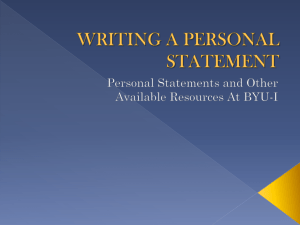 Writing A Personal Statement