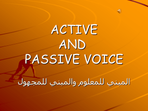 Active and Passive Voice: Grammar Presentation