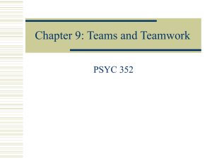 Teams and Teamwork: A Psychological Perspective
