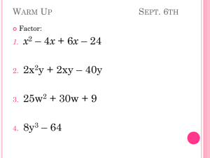 Factoring & Algebra Word Problems Worksheet