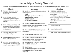 Hemodialysis Safety Checklist | Patient Care