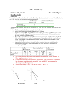 Ricardian & Heckscher-Ohlin Model HW Solution Key