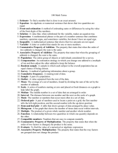100 Math Terms and Definitions