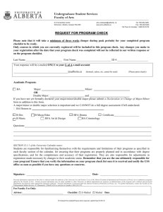 Request for a Program Check