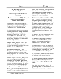 The 1920s: The Real Deal - A Historical Analysis