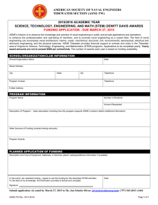 STEM Award Application - ASNE Tidewater Section