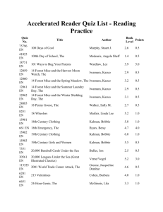 Accelerated Reader Quiz List - Reading Practice