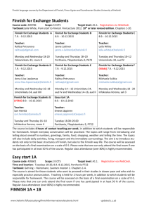 Finnish Language Courses - University of Helsinki