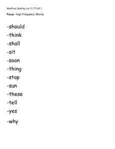 3rd grade Modified Spelling List 2nd quarter Week 17