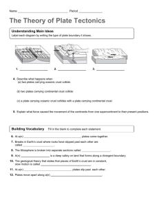 Plate Tectonics Worksheet: Plate Boundaries & Collisions