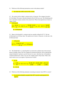 Finance Exam Questions & Solutions: Stock Valuation, NPV