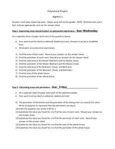 Algebra 1 Polynomial Project: Area & Perimeter Calculations