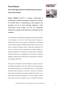 Vector Signs Memorandum of Understanding to