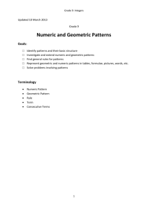 Grade 9: Numeric & Geometric Patterns Worksheet