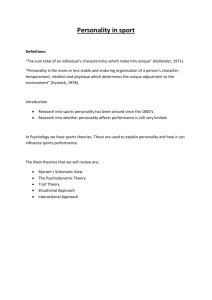 Personality in Sport: Theories & Performance