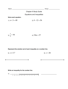 Chapter 8 Equations & Inequalities Study Guide