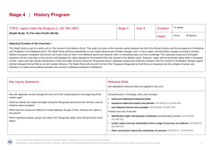 Japan Under the Shoguns: Year 8 History Curriculum