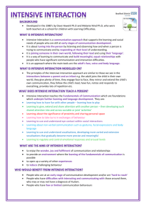Intensive Interaction: Communication Approach for Autism