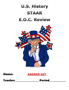 U.S. History STAAR EOC Review Sheet