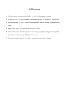 Week 2 – Vocabulary Inference (noun)