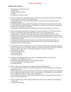 Anthropology Multiple Choice Questions
