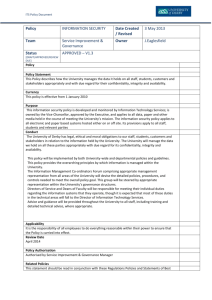 University of Derby Information Security Policy