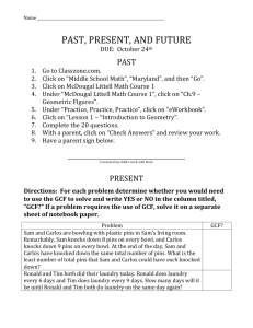 Math Worksheet: Past, Present, Future Activities