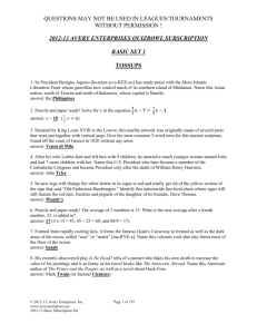 Quiz Bowl Questions - Basic Set 1
