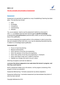 1.2 - The key concepts and principles of assessment