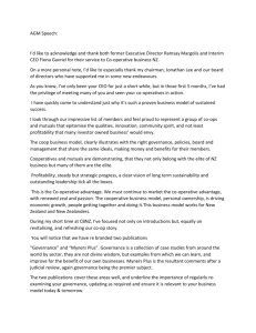 CBNZ AGM Speech: Co-operative Business Model Success