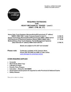REQUIRED TEXTBOOKS FOR HEAVY MECHANICAL TRADES