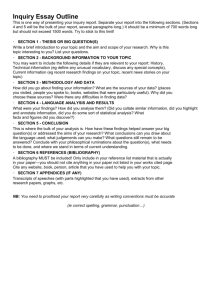 Inquiry Essay Outline: Structure & Sections