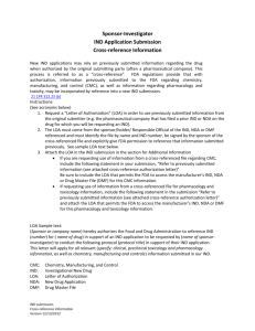 IND Application Cross-Reference Guidance: Letter of Authorization