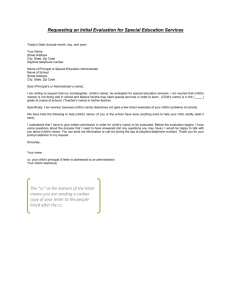 Special Education Evaluation Request Letter Template