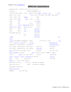 MilPDS Code - Speedy Reference Guide