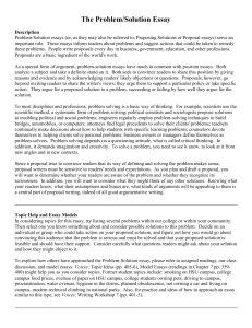 Problem/Solution Essay Writing Guide