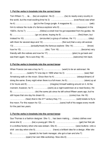 Verb Tenses Worksheet: English Grammar Practice
