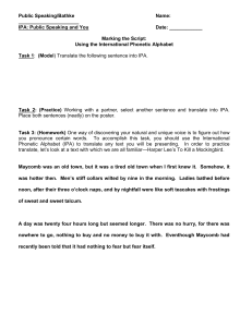 Public Speaking & IPA Worksheet: Practice & Analysis