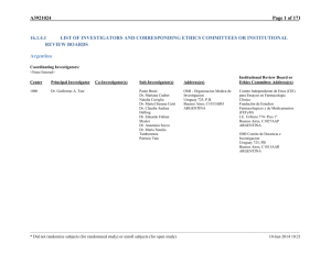 Investigatori e Comitati Etici Studio Clinico - Argentina e Australia