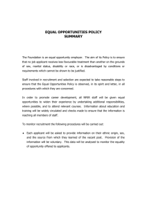Equal Opportunities Policy Summary - NFER