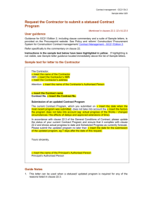 Contract Program Update Request - GC21 Sample Letter