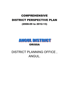 Angul District Perspective Plan (2008-13): Resource & Budget