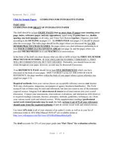 Social Work Integrative Paper Guidelines