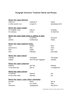 Paragraph Transition Words & Phrases: Writing Guide