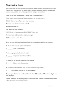 Non-Lexical Items Worksheet: Linguistics Practice