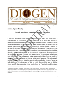 Samira Begman Karabeg Literally translation[1] as mediator of the
