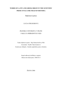 Latin & Greek in History: A Scientific Prose Analysis